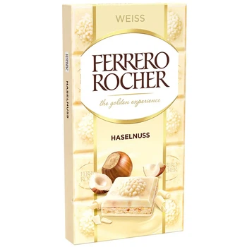 Шоколад білий Ferrero Rocher з фундуком 90 г