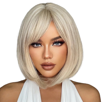 Парик пепельный Blond каре, натуральные синтетические волосы