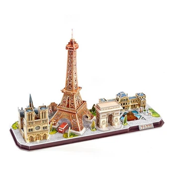 3D пазл CubicFun City Line с LED-подсветкой Париж (L525h)