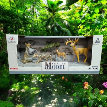 Ігровий набір Zhongjlieming Toys Дикі тварини з дикораціями 6 єлементів