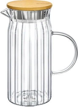 Глечик Wilmax Thermo Segment скляний з бамбуковою кришкою 1000 мл (WL-888217 / A)