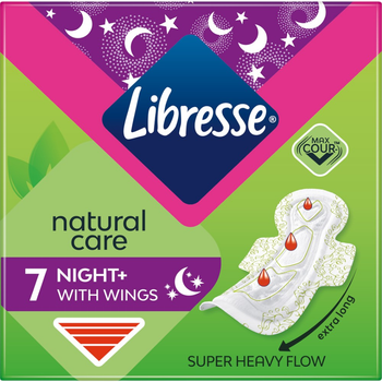 Прокладки гігієнічні Libresse Natural Care Night 7 шт (7322540611236)