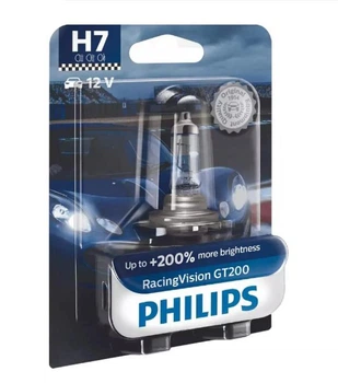 Галогенная автолампа PHILIPS H7 RacingVision 12972RGTВ1 12V 55W +200% (01223)