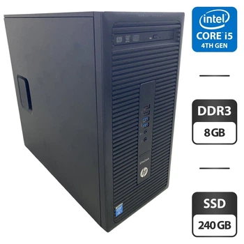 Компьютер HP EliteDesk 700 G1 Tower / Intel Core i5-4590 (4 ядра по 3.0 - 3.7 GHz) / 8 GB DDR3 / 240 GB SSD / Intel HD Graphics 4600 / DVD-ROM б/у