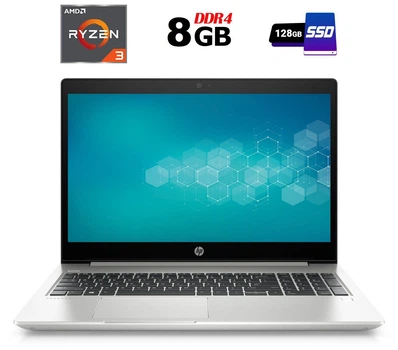 Ноутбук HP ProBook 455R G6 / 15.6" (1366x768) TN / AMD Ryzen 3 3200U (2 (4) ядра по 2.6 - 3.5 GHz) / 8 GB DDR4 / 128 GB SSD / AMD Radeon Vega 3 Graphics / WebCam / HDMI б/у