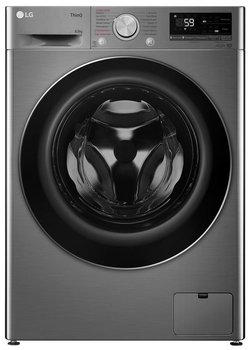 Стиральная машина LG фронтальная, 8,5кг, 1200, A+++, 48см, дисплей, пар, инвертор, серебристый (F2V5GS9PW)