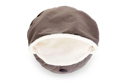 Лежак Harley and Cho з капюшоном Cover Brown S 50 cm діаметр Коричневий для собак та котів (2412033)
