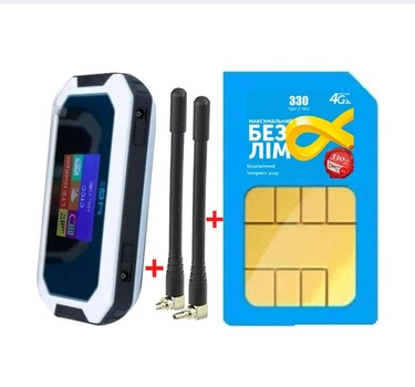 Мобильный 4G модем/роутер USB WI-FI 3G/4G LTE Olax MT80 с аккумулятором 3000 мАч и активным монитором + 2 антенны 4G(LTE) по 4 dbi+ подарок- пакет интернет Киевстар Безлимитный