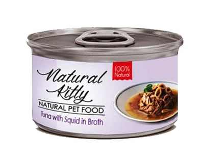 Вологий корм для котів Natural Kitty Broth Series Tuna with squid in broth Тунець з кальмарами у бульйоні 80 г CHT20036