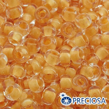 Бісер 38683 Чеський Preciosa 10/0, Прозорий Забарвлення з Середини CTC, Помаранчевий, Круглий, 50 г