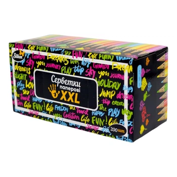 Салфетки "XXL" бумажные 2 слоя Silken 200 шт (коробка)