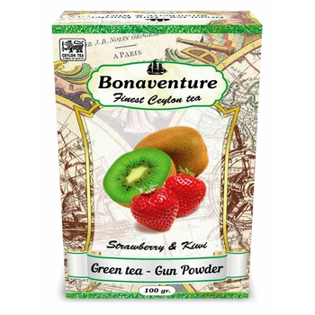 Зелений чай Bonaventure Green Tea Strawberry & Kiwi 100г