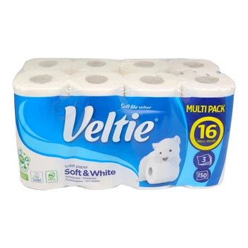 Туалетная бумага Veltie Soft White 16 рулонов 3 слоя