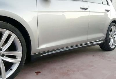 Бокові пороги DPT V-8 (чорний глянець) для Volkswagen Golf 7/E-Golf