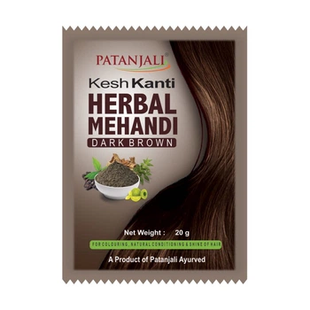 Хна Для Волосся Patanjali Kesh Kanti Herbal Mehandi Dark Brown Темно-Коричнева 20 Г