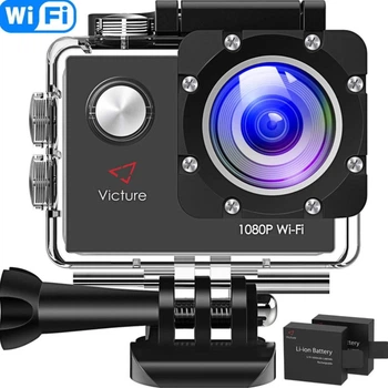 Видеокамера HD 1080P, в наборе с боксом для подводной съемки Victure AC420 с WiFi (без карты памяти)