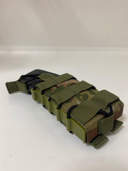 Одинарный штурмовой подсумок для магазинов АК с пластиковыми боками с системой MOLLE мультикам