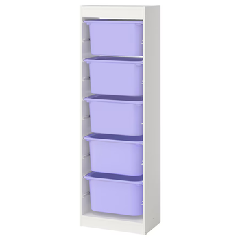 Стелаж с контейнерами TROFAST 46x30x145 см IKEA 095.754.75 белый/лиловый