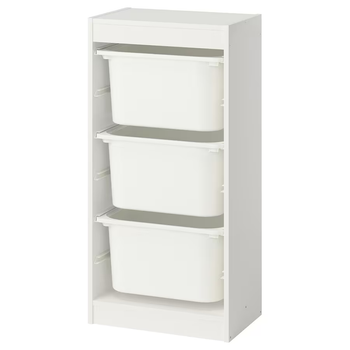 Стелаж с 3-контейнерами TROFAST 46x30x94 см IKEA 295.751.96 белый / белый