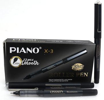Ролер капілярна ручка 0,5мм PIANO Business чорний X-3-BK