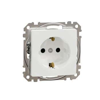 Розетка Schneider Electric Sedna Design с заземлением и защитными шторками белая SDD111022