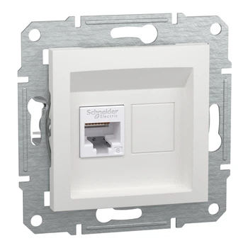 Компьютерная розетка Schneider Electric Asfora RJ45 кат. 6 UTP без рамки белая EPH4770121