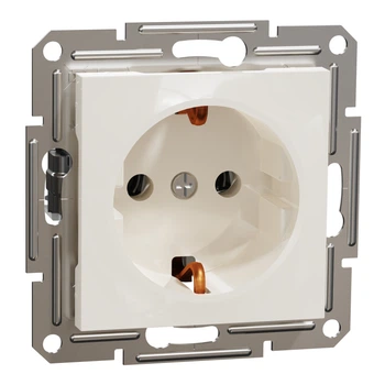 Розетка Schneider Electric Asfora с заземлением без рамки кремовая EPH2970123