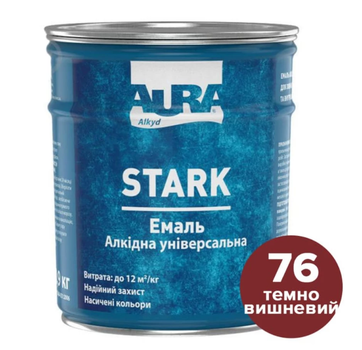 Емаль алкідна універсальна глянцева AURA Stark №76 (темно-вишневий), 2,8 кг