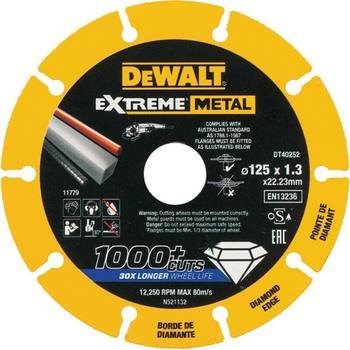 Диск алмазный DeWALT Extreme Metal 125х22.23 (DT40252)