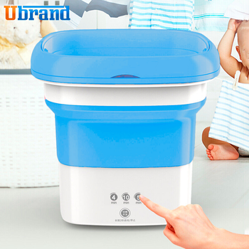 Портативная Складная Стиральная Машина 2в1 с ведром на 8л Синяя PURE CLEAN Washing Machine Original Ультрозвуковая Машинка