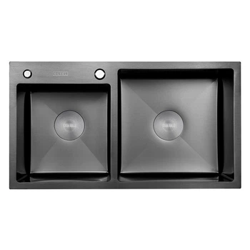Мийка кухонна DUSEL з нержавіючої сталі SS304 DS50878-1LNB 780*430*220 Left (Nano Black)