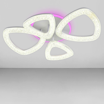 Люстра потолочная светодиодная LED Light House SY-19944/2+2C WH+PK/BU 570*385*125 96+20W PULT DU (шт.) цвет белый