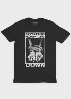 Чоловіча футболка MODNO з рок принтом "System Of A Down" S Чорний (TS001-004-2-766-F-BL-M)