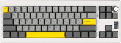 Клавіатура EPOMAKER Shadow-X 70% Wisteria Linear Switch Hot-Swap LCD Screen RGB UA Wireless/Bluetooth/USB біла 299409