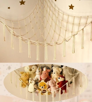 Кутовий гамак-сітка для зберігання м'яких іграшок Soft Macrame Білий