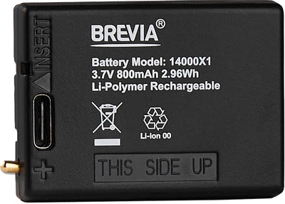 Аккумулятор Brevia 3.7 V 800 mAh Li-polymer with Type C для налобных фонарей (14000X1)