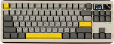 Клавіатура EPOMAKER Shadow-S TKL Mulan Switch Hot-Swap LCD Screen RGB UA Wireless/Bluetooth/USB біла 299405