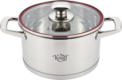 Кастрюля Krauff Prime Chef со стеклянной крышкой нержавеющая сталь 18 см 2.7 л (26-238-039)
