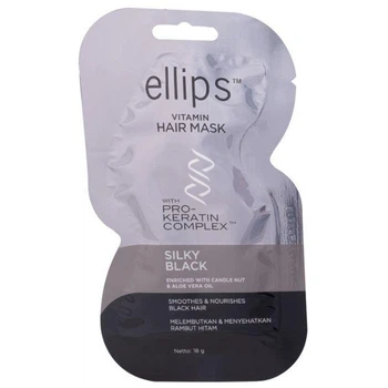 Маска для волосся Шовкова Ніч з Про-Кератиновим комплексом Ellips Vitamin Hair Mask Silky Black 18ml