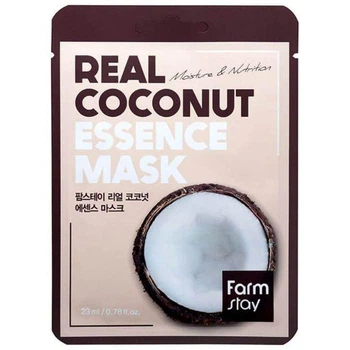 Маска тканинна зволожуюча з екстрактом кокосу REAL COCONUT ESSENCE MASK FARMSTAY 23ml