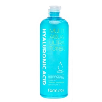 Тонер для обличчя супер зволожуючий з гіалуроновою кислотою FarmStay Hyaluronic Acid Multi Aqua Ultra Toner 500ml