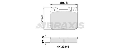 Комплект тормозных колодок VW LT, BRAXIS (AA0362)