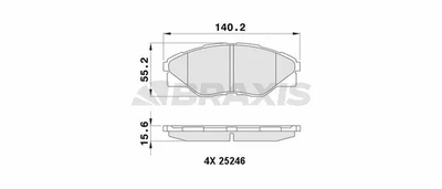 Комплект тормозных колодок TOYOTA HILUX, BRAXIS (AA0457)