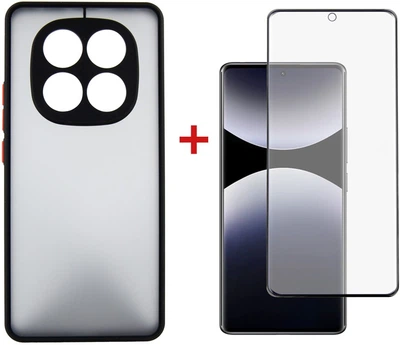 Комплект чохол для смартфона + скло DENGOS Matte для Xiaomi Redmi Note 14 Pro Black (DG-KM-128)