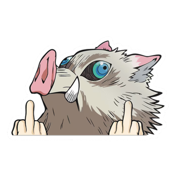 Стікер Demon slayer Inosuke sticker 8х6 cm. Вологостійка наклейка
