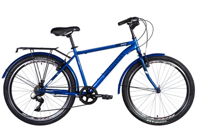 Велосипед сталь 26" Discovery PRESTIGE MAN Vbr рама-18" синий с багажником задн St с крылом St 2025