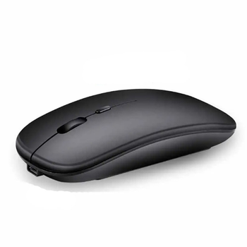 Безпроводная аккумуляторная мышка Dual-mode mouse 2.4 ГГц+Вluetooth 5.0 Черная матовая
