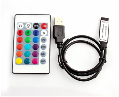 Контролер USB для RGB стрічок 5-24V з пультом 24 кнопки