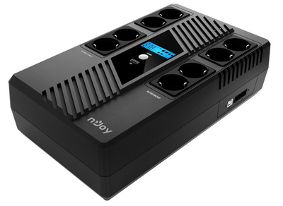 ДБЖ на 8 розеток NJOY Token 800 (UPCSBLS680TTOAZ01B) з дисплеєм та USB