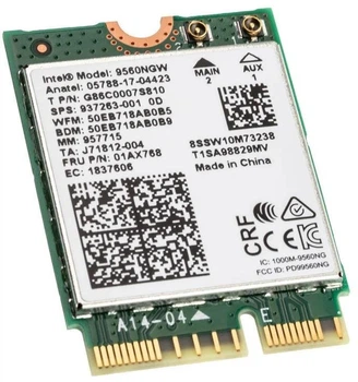 Двухдиапазонный адаптер модуль Wi-Fi + Bluetooth Intel 9560NGW (Anatel 05788-17-04423) М.2: CNVio